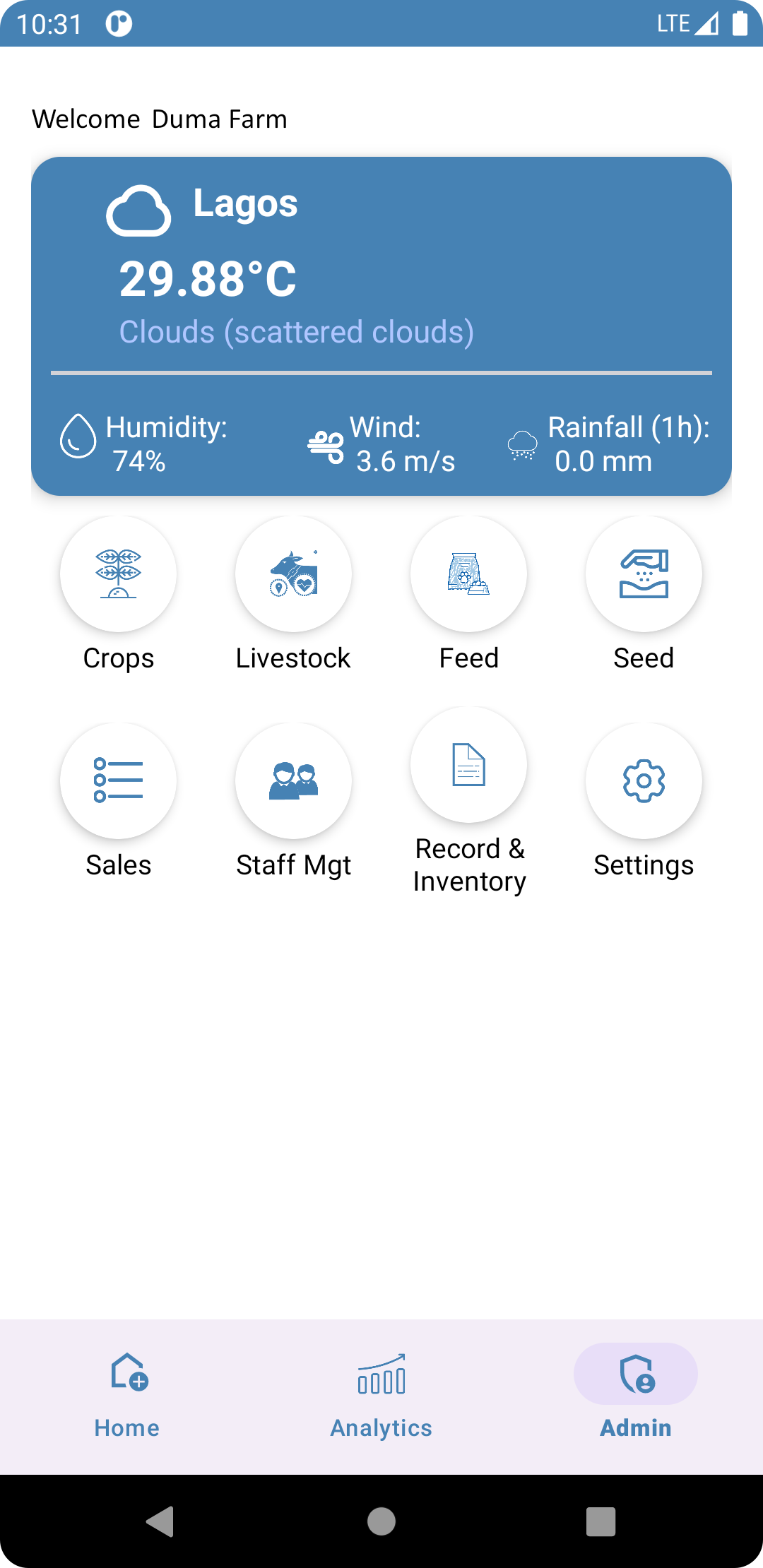 Duma SmartFarm App Interface